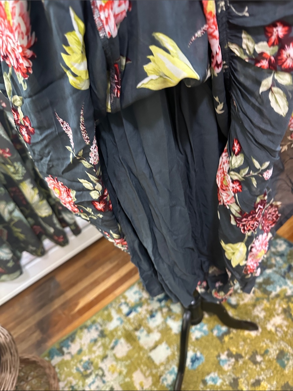 New Anthropologie EVELIN Small
Blue Green Grey Tone Tiered Floral Peasant Maxi - Picture 9 of 17